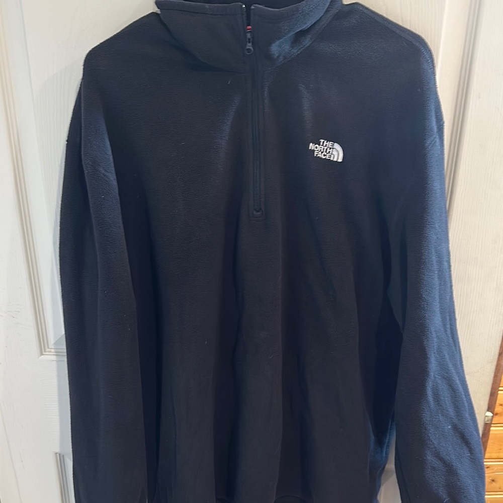 The North Face Black Zip Up Sweater with High Collar